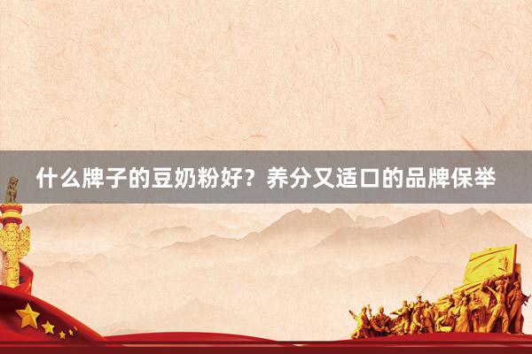 什么牌子的豆奶粉好？养分又适口的品牌保举